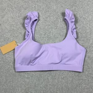 PopFlex Womens Size XL Romance Ruffle Bra Digital Lavender NWT